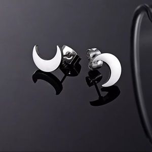 MOON ♡ Stainless Steel Minimalist Stud Earrings GIFT
